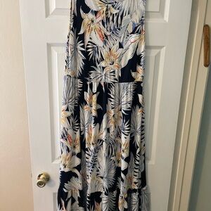 Chico's Floral Maxi Dress - Navy and White